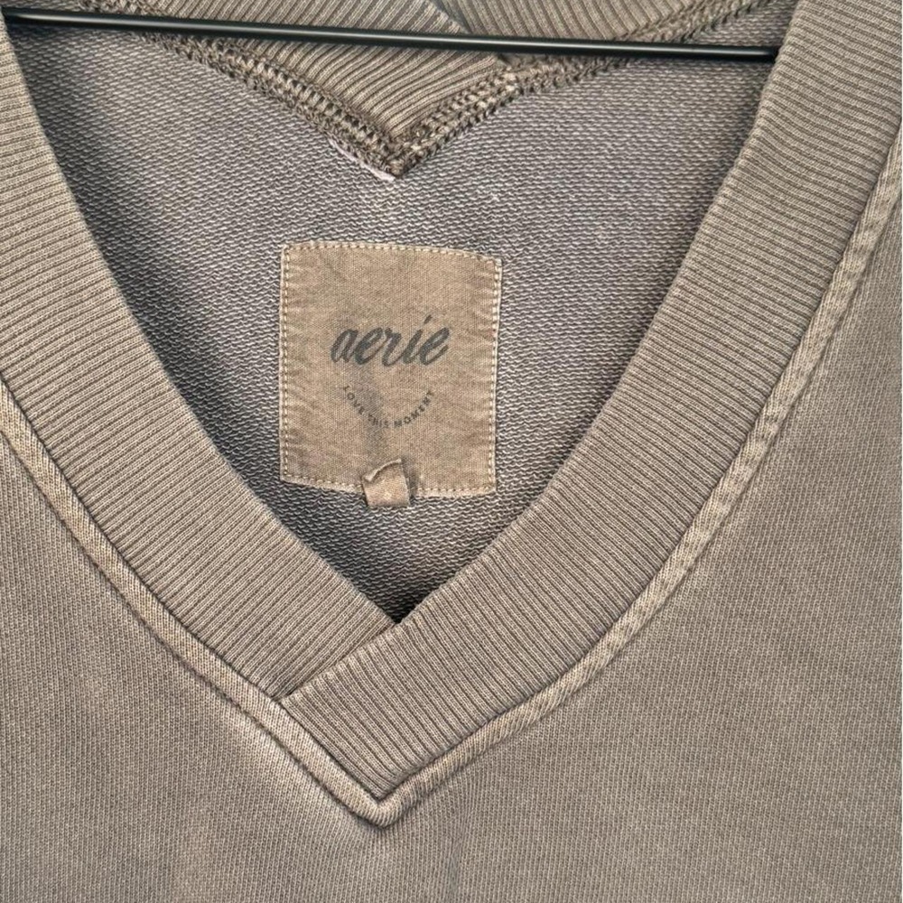 Aerie Green Cropped Sweatshirt - Picture 2 of 3